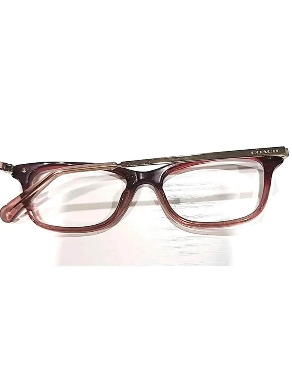 Coach HC6142 5551 Crystal Red Glitter Fade Oval Eyeglasses 51-17 140